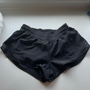 Black LULULEMON hotty hot shorts